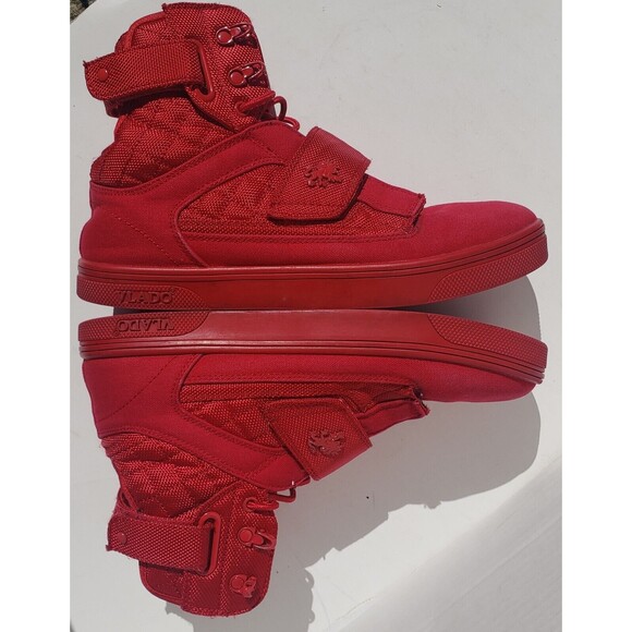Vlado Footwear Mens Atlas II 2 Red Mono Hi-Top Shoes IG-1500-5R US Size 8 - Picture 11 of 16